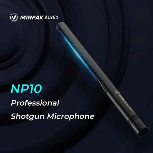 Mirfak Np10 Professional Broadcast-Grade Condenser Shotgun Microphone,Ultra Low Noise Floor,Cnc-Processed Brass Metal Tube Body,Super-Cardioid Directivity For Dslr Camera, Camcorder #TOP1