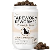 Poxo Tapeworm Dewormer for Cats & Kittens, Praziquantel for Cats Chews, Tapeworm Treatment for Cats (6+ Weeks), 20 Chews