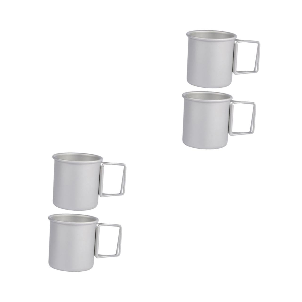 Milisten 2 Ensembles Tasses Aluminium Pliables Cups Pour Boissons Pour Activités Extérieures Camping Résistantes 2 Pièces * 2