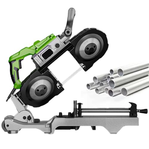 twostronking Abnehmbare Kappsägen Für Die Holzbearbeitung, Tischsäge, Mit Aluminiumbasis, 12 cm Schnittbereich, Doppelschalterdesign, Integrierte LED-Beleuchtung, 0,8–2,40 m/S Sägegeschwindigkeit