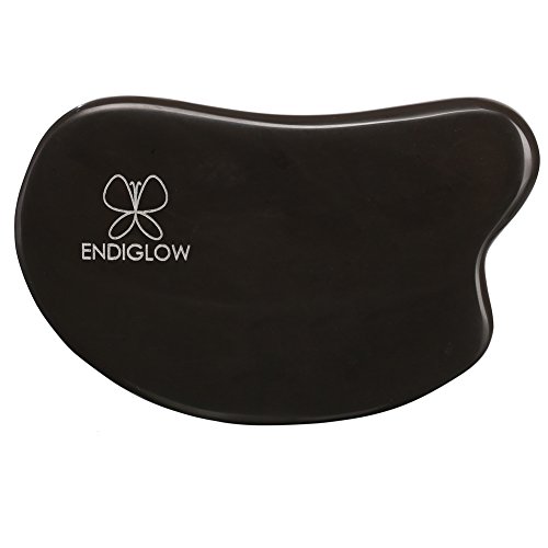 ENDIGLOW - 100% Hand Made Chinese Natural Stone Needle Gua Sha Massage Tool - Promotes Micro-Circulation, Reduces Neck, Shoulder, Back, and Muscle Pain [Square Shape]