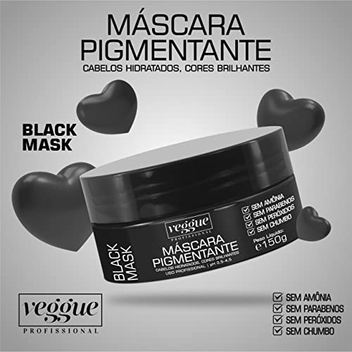 Máscara Matizadora Black Preta Veggue Profissional 150g
