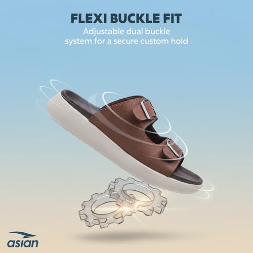 Image of ASIAN Medisol-03 Men's Orthopedic Comfort Slippers | Soft Cushion Footbed, Dual Adjustable Buckle Straps, Lightweight Anti-Skid Sole, Stylish Sandals