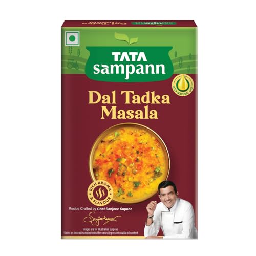 Image of Tata Sampann Dal Tadka Masala with Natural Oils, 100g, Dal Tadka Masala Powder, Crafted by Chef Sanjeev Kapoor, With Chef's Exclusive Tip, Rich Aroma & Flavour