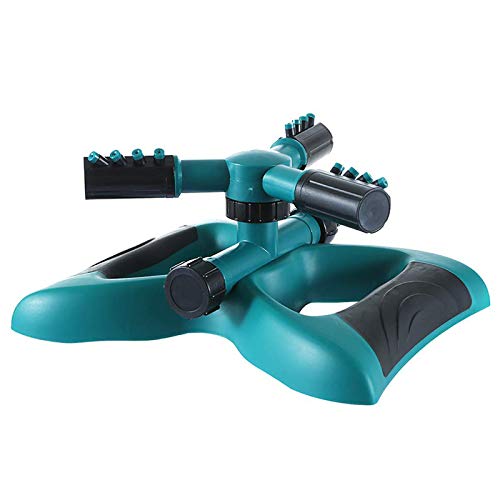 Nrpfell Garden Sprinkler, 360 Degree Automatic Rotating Lawn Sprinklers Irrigation System, Adjustable Spray Angle and Distance Weighted 3 Arm 12 Nozzles Watering System