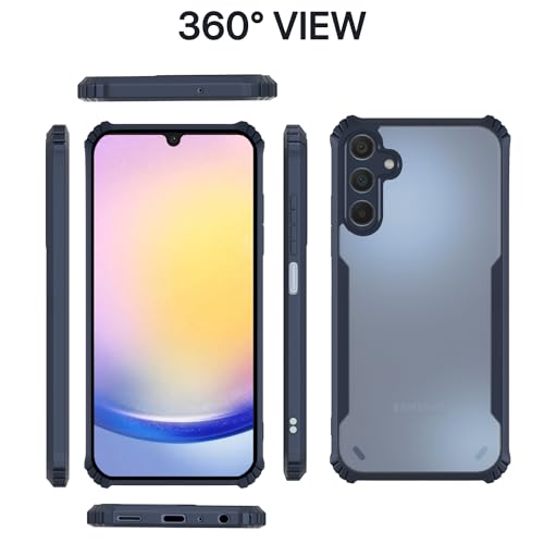 Image of Pikkme Samsung Galaxy A25 5G Back Cover | Crystal Clear Transparent Back | Ultra Hyrbid | Full Camera Protection | Raised Edge | Bumper Back Case (Blue)