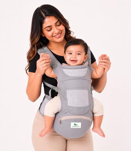 Image of 6 in 1 Baby Carrier with Hipseat | Adjustable Baby Carry Bag for 0 to 3 Year| Baby Carrying Bag for New Born to Toddler | Kangaroo Bag, Baby Holder Belt, Infant Carrier up to 15kg (Grey)