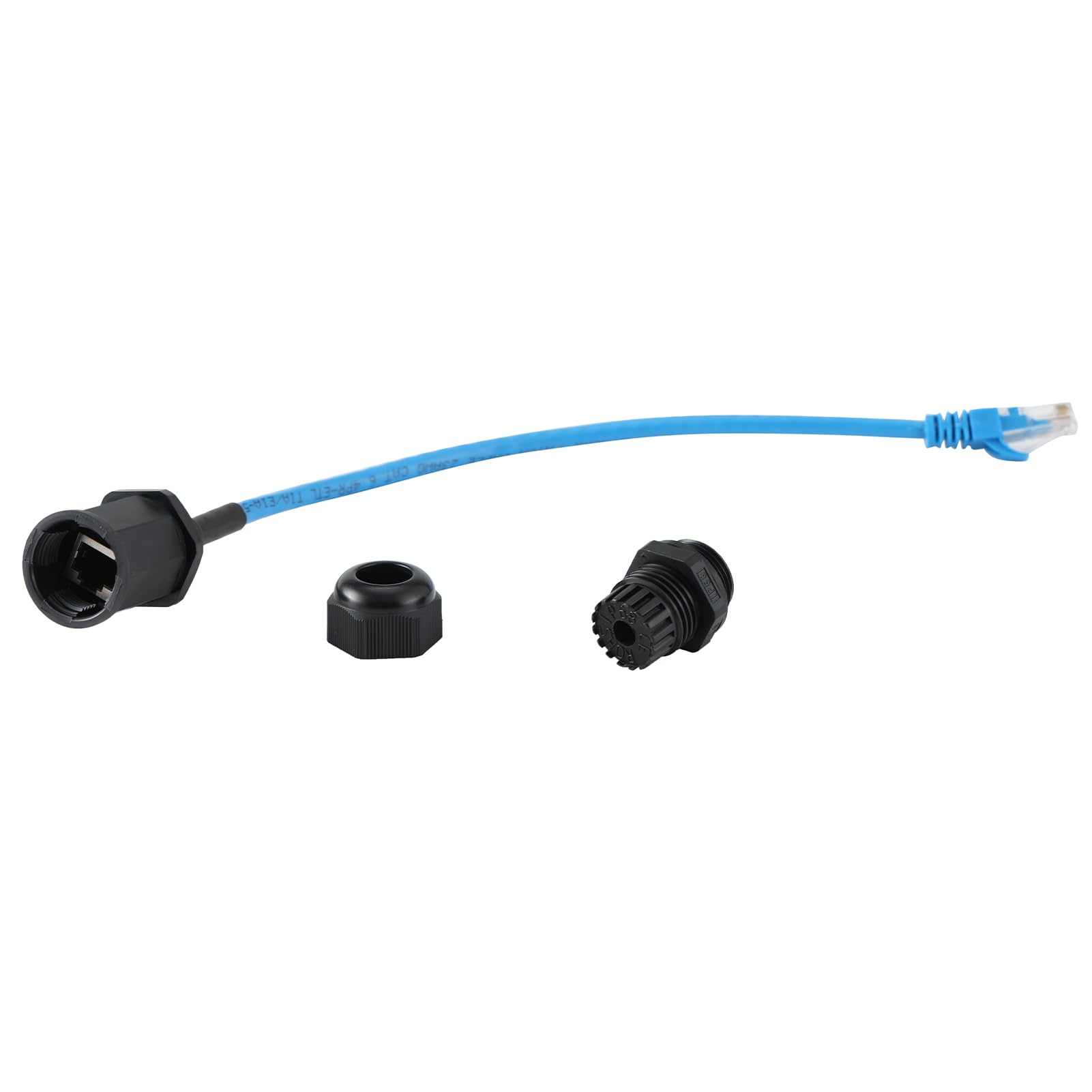 Lot de 5 connecteurs M22 RJ45 étanches CAT6 avec câble réseau de 25 cm | Cat5/5e/6 8P8C, IP67, connecteur de câble Ethernet CAT6, double tête, coupleur LAN extérieur, adaptateur mâle vers femelle