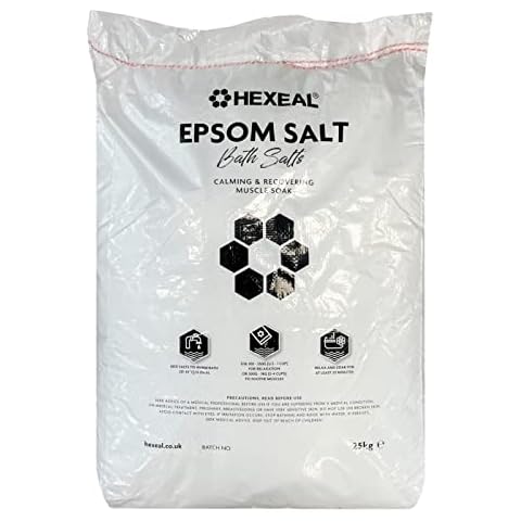 Hexeal Epsom Salt | 25kg Bag | Magnesium Sulphate | Food Grade Cover