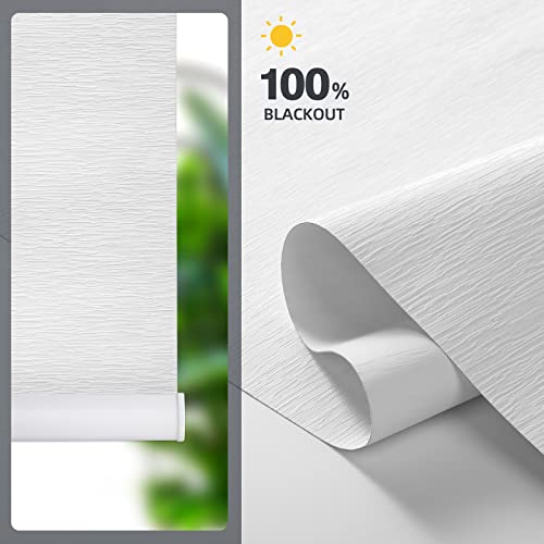 Zstarr Motorized Blackout Window Blinds Customize Width(21-92 In) Remote Control Wireless And Rechargeable Roller Shades Blinds For Windows, Office,Home, Hotel, Club, Restaurant (Full Blackout White) #TOP3