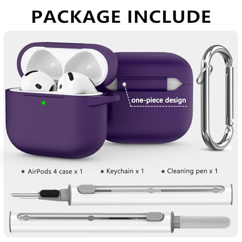 Image of Ljusmicker for AirPods 4 Case 2024 with Cleaner Kit,Dark Purple