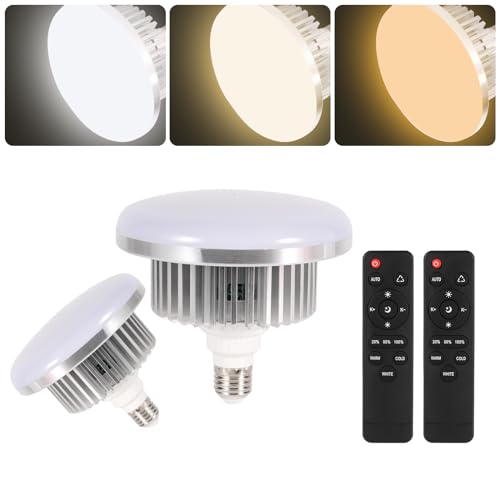 175W Dimmable Tricolor LED Photography Light Bulbs (2-Pack)