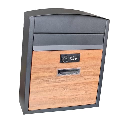 Sharplace Briefkastenzubehör, wetterbeständiges Dekor, sicheres Passwortschloss, Briefkasten, Zeitungshalter für, Außenhof, Bürotor