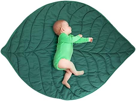 VARIPOWDER Baby Play Mat,56.3x42.1inch Cotton Crawling Cushion, Kids Room Rug Floor Gym,Soft Washable Non-Slip Room Decor Floor Rug, Activity Floor Carpet,Photo Studio Prop(Dark Green)