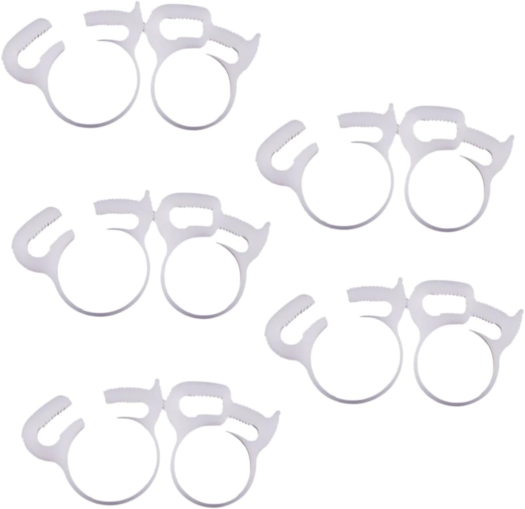 PRETYZOOM 10pcs Quick Release Hose Clamps White Plastic Clips for Hose Attachment Clamp