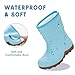 EUXTERPA Kids Winter Rain Boots Girls Boys Insulated Warm Snow Boots Children Waterproof Lined Boots, Blue, Big Kid Size 2