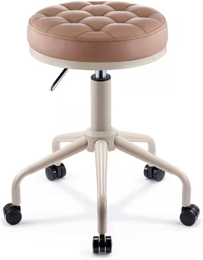 Rotating Low Stool Rolling Stool Chair, Garage Shop Roller Seat, Adjustable Pneumatic Mechanic Stool, 360 Degree Swive Casters Chair, Round for Mechanic Stool for Workshop, Crawl Roller Chai