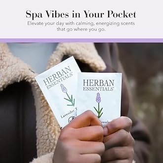 Herban Essentials - Lavender Wipes & Towelettes - Essential Oil Wipes for Make Up, Hands, Face & Body - Travel Size Essentials and Toiletries - Natural, Individually Wrapped and Disposable (20 count)
