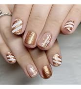24 Pcs White Snowflake Press on Nails Sparkly Christmas Fake Nails Short Square Xmas False Nails ...