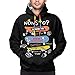 Sudadera con capucha unisex con capucha y bolsillos en 3D, Nonstop Slogan Cool Awesome Street Skateboard Make It Fun Negro, M