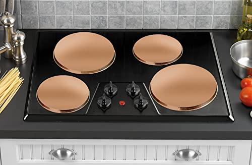 Reston Lloyd 4-Piece Electric Burner Cover Set, Copper, 2-8" & 2-10" Covers
