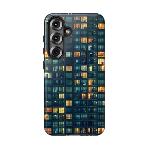 Coque Samsung S25 design gratte-ciel bleu pour style urbain
