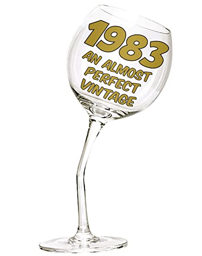 Bombo Verre à pied tordu pour anniversaire, 40 ans avec inscription en Anglais