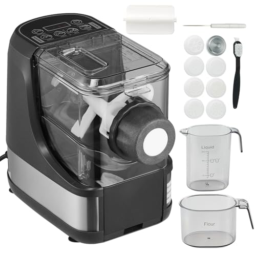 Happybuy Electric Pasta Maker, 150W Automatic Noodle Maker Machine with 8 Pasta Shapes, 4 Intelligent Modes, 500g Flour Capacity Pasta Maker Machine with Measuring Cups