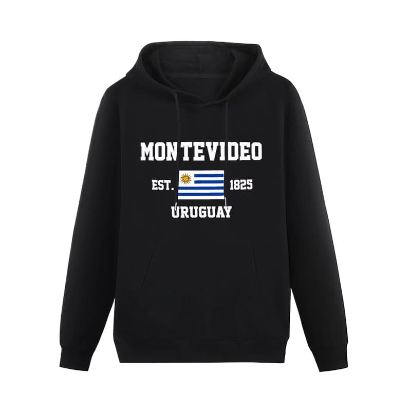 KETAFOUND Sudadera con Capucha Unisex - Sudadera con Capucha con Estampado De La Bandera De La Capital De Uruguay, Montevideo, Jersey De Forro Polar para Hombres Y Mujeres, Sudadera con Ca