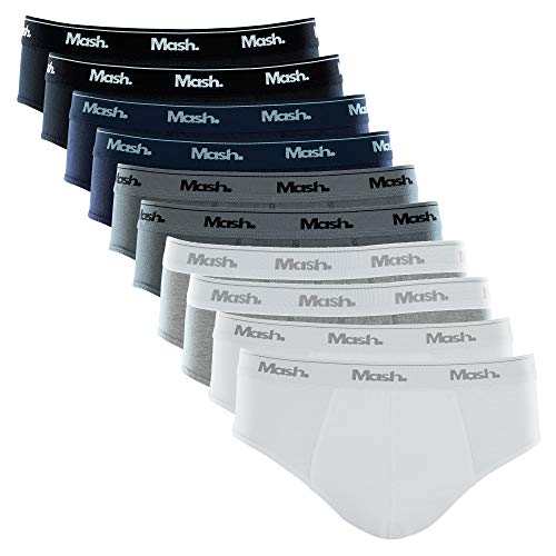 Mash - Cueca Slip 010.04D, Masculino, Azul Marinho/Branco/Cinza/Cinza Mescla Claro/Preto, G