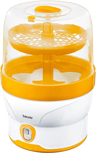 Beurer BY76 - Esterilizador de vapor digital, color blanco y amar...