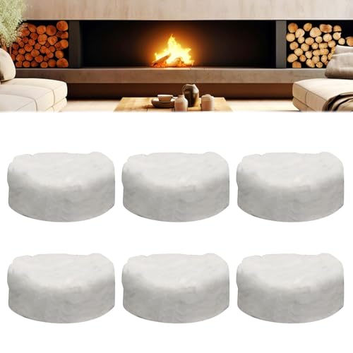 6 Pcs Éponge en Céramique pour Cheminée Au Bioéthanol Accessoires De Cheminée Au Bioéthanol Laine De Verre Laine De Roche Ouate De Combustion 8,6 x 8,6 x...