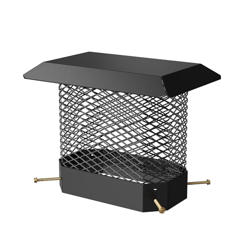 Garvee Chimney Cap 5 in x 9 in, Galvanized Steel Chimney Cover, Weatherproof & Spark Arrestor, Easy Bottom Installation, Heavy-Duty Adjustable Mesh Co