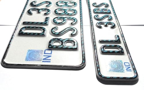 Image of IND Pradeep Bike Costomized Fancy Aluminium Bike Number Plate 2 PIECE, with Name or Number Embossed White | (Black Font) Without Any Serial Number (Non HSRP)