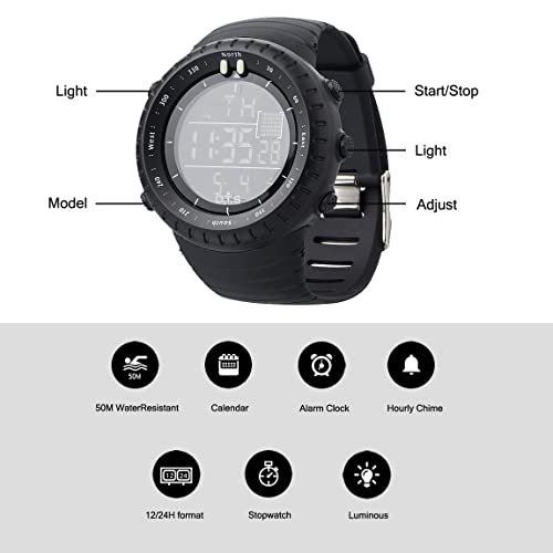 Palada Men's Digital Sports Watch Waterproof Tactical Watch With Led Backlight Watch For Men #TOP4