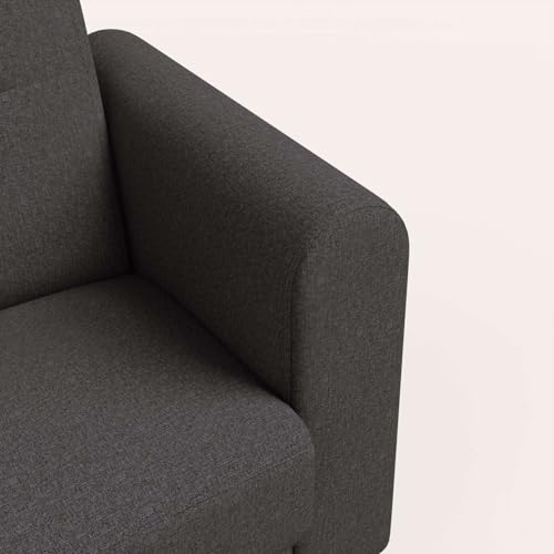 Image of Interio by Godrej Sofa Aspire 1 Seater Fabric Sofa for Living Room, 1-Year Warranty, Solid Wood, Graphite Grey