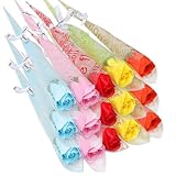 ローズ ソープフラワー 15本セット 1輪 花束 石鹸で作った造花 長期間保存可能 フラワーソープ 枯れない花 バレンタイン 卒業式 誕生日 母の日 父の日 敬老の日 開店祝い 退職祝い 送別会 プレゼントに最適 (無地)