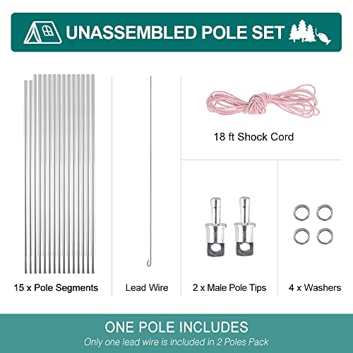 BRILLIANCE4U Aluminum Tent Poles Replacement, Fits Both Female and Male Ends, Lightweight Tent Pole Repair Kit, 7001 Series Aluminum Alloy T6 Heated