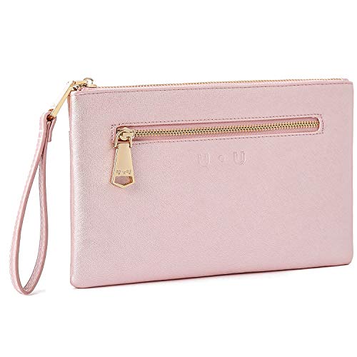 Large Capacity Wristlet for Women - U+U Soft PU Leather Clutch Wallets