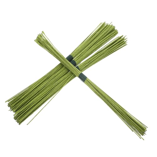 LALAFINA 200pcs Paper Wrapped Iron Wire Green Floral Wire Floral Stem Wire Artificial Stem for DIY Arrangement Supplies Bouquets Crafts