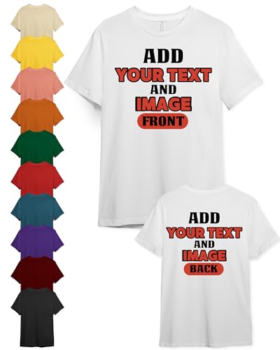 Bella Canvas Custom T-Shirts for Men & Women - Personalized Unisex Crewneck Tee Shirt - Customize...