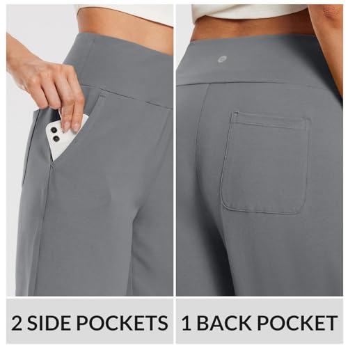 Image of baleaf Women's 12 inch Long Bermuda Shorts High Waisted Knee Length Cotton Shorts Pockets Casual Work Lounge