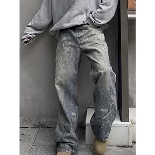 High Street Straight Leg Pants Unisex Wide Leg Jeans for Men nd Women4