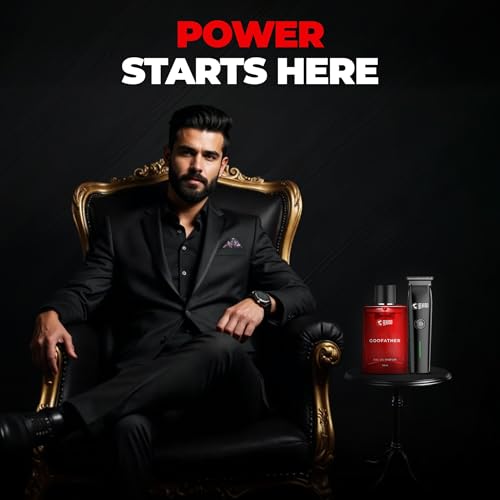 Image of Beardo Ape-X Prime 3-in-1 Trimmer + Godfather EDP Perfume for Men | Beard, Nose & Ear Trimmer with Type-C Charging | Long Lasting Spicy Eau de Parfum, 100ml | Grooming & Fragrance Gift Set for Men, Husband, Boyfriend