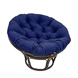 Cojín para Silla Papasan, Cojín para Asiento Exterior para Sillas Colgantes, Cojines para Sillas de Jardín, Cojín Redondo para Mecedora, Cojín para Silla Colgante de Jardín con Cintas(Navy blue,40*40c