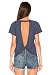 Blooming Jelly Women's Sexy Backless Short Sleeve Top Back Knot Casual Shirt Tee(S)