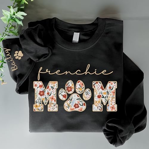 Custom Appliqué Dog Mom Sweatshirt with Kid Names on Sleeve, Dog Mama Sweater, Dog Grandma Gifts3