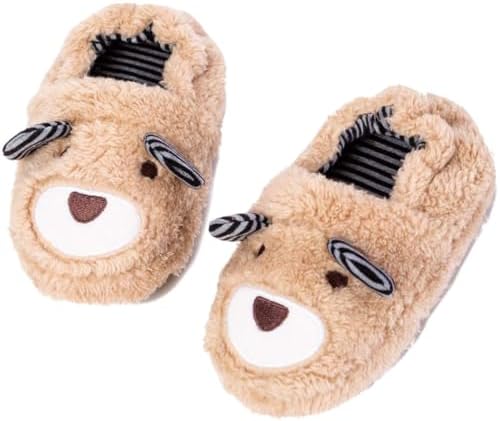 Toddler Anti-Slip Slippers, Soft Sole Warm Winter Animal Shoes