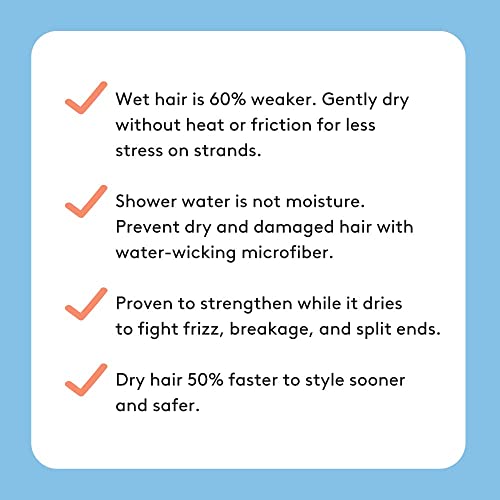 Aquis Original Hair Wrap, Hands-Free Microfiber Hair Drying, White,10X27" #TOP3