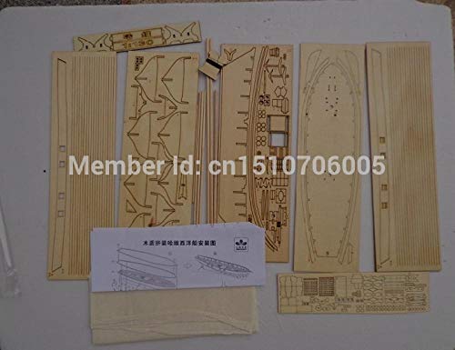 SIourso Modell Hobby Segelboot Modellbausatz: Harvey 1847 Westernschiff Holzmodell & Free 2 Stück Holzfässerschiff… – Bild 5